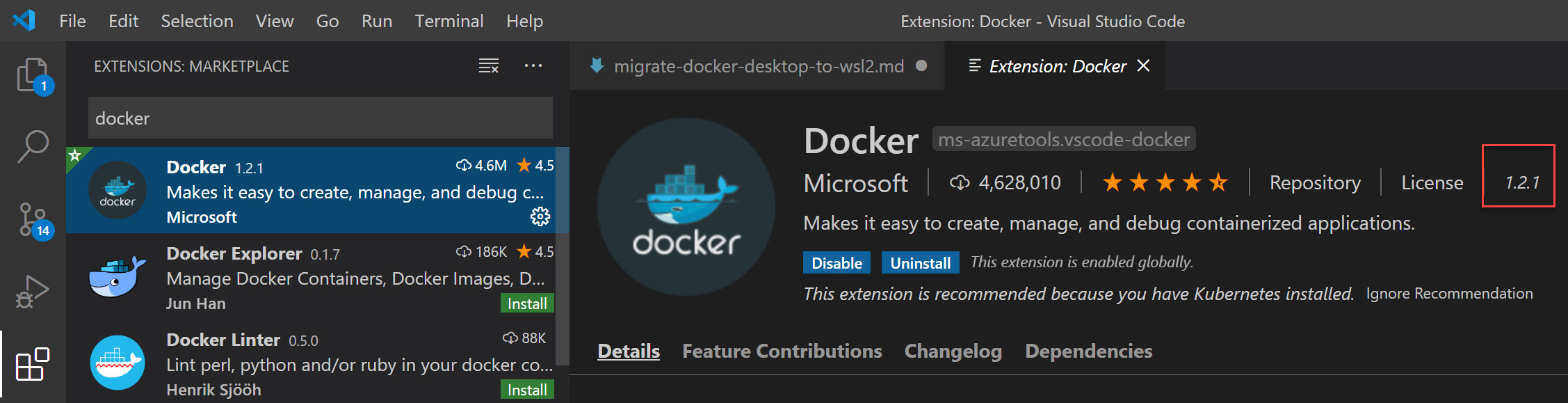 VSCode Docker extension