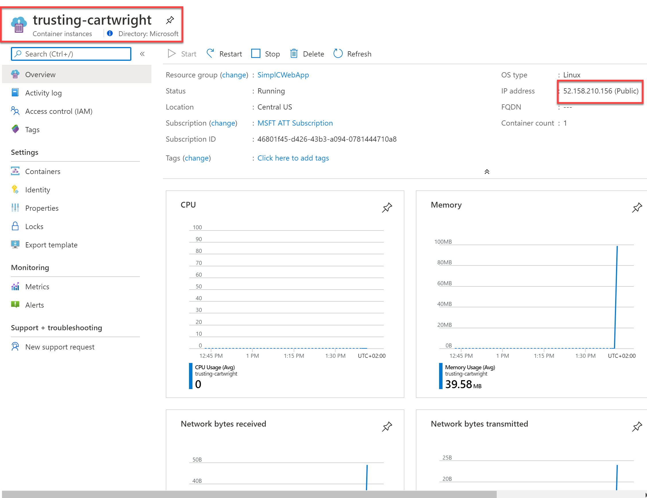 ACI validate in portal