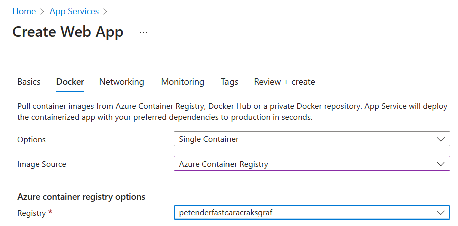 Azure App Service - Docker Settings