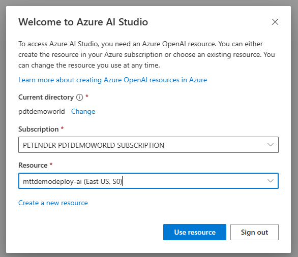 Azure OpenAI Studio