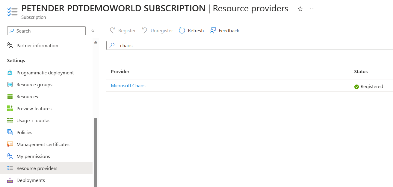 Microsoft Chaos Resource Provider