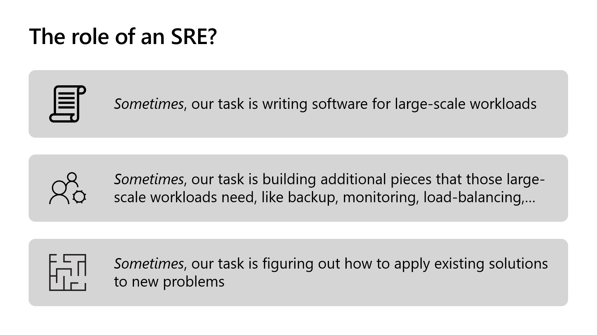 Role of an SRE