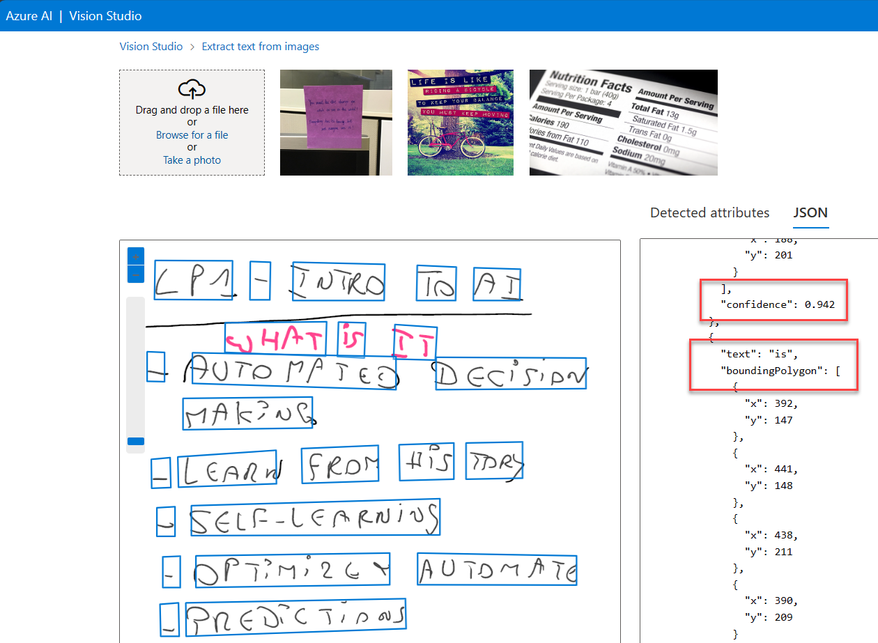 Azure AI Computer Vision Boundbox