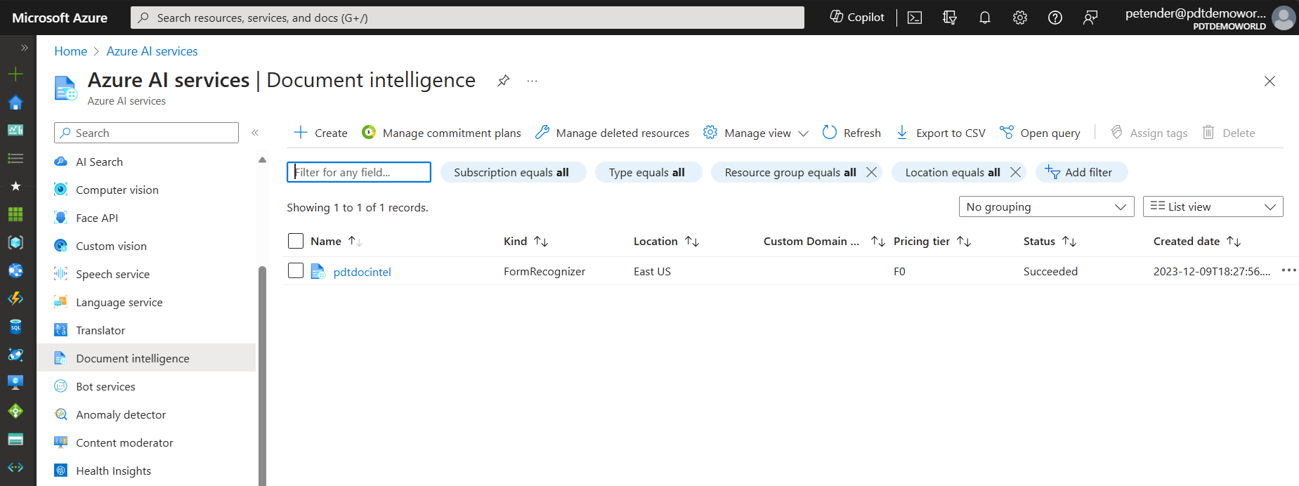 Azure AI Document Intelligence