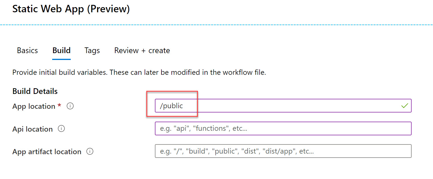 Static Web Site Build