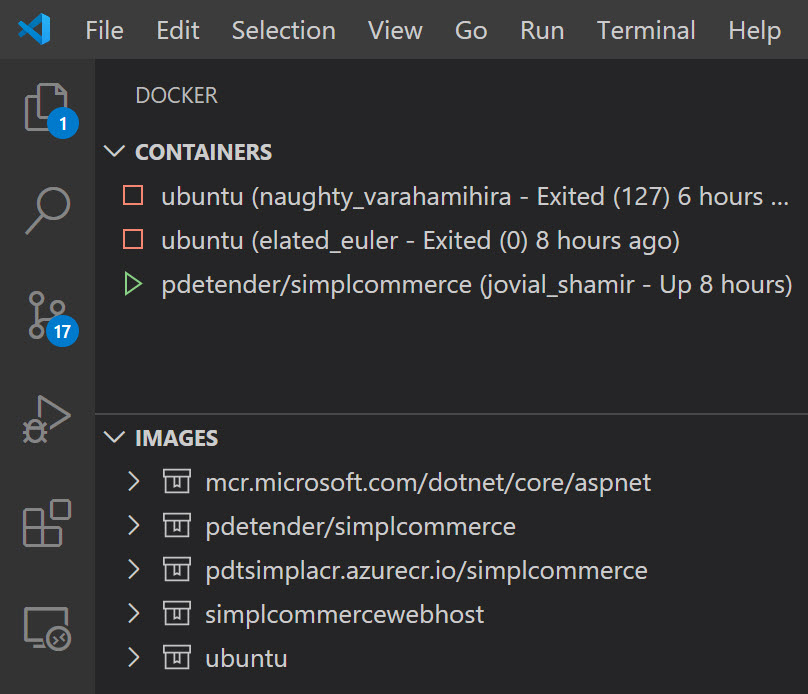 VSCode Docker GUI