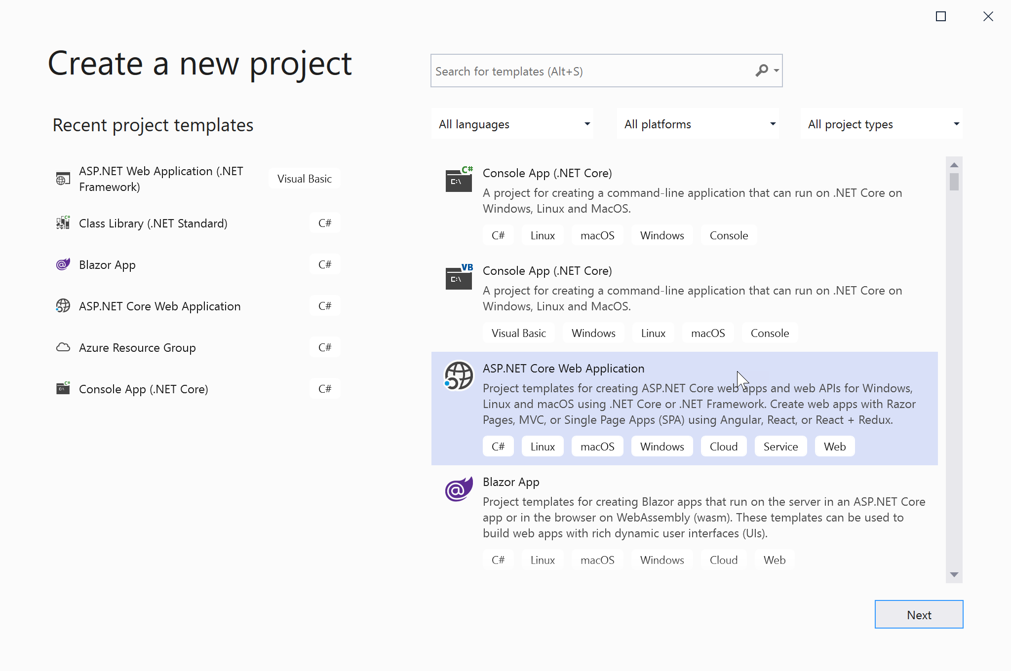 ASP.NET Web App Template