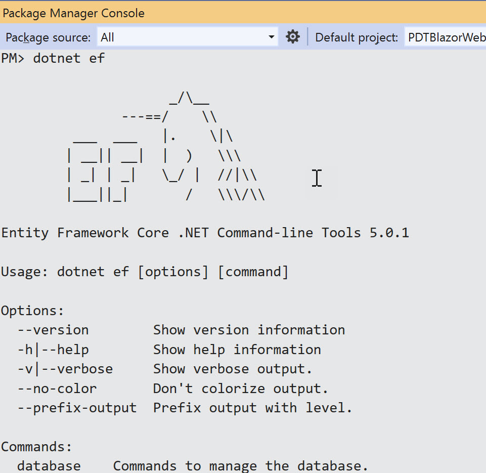 dotnet ef