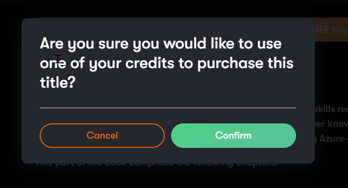 Credits confirmation