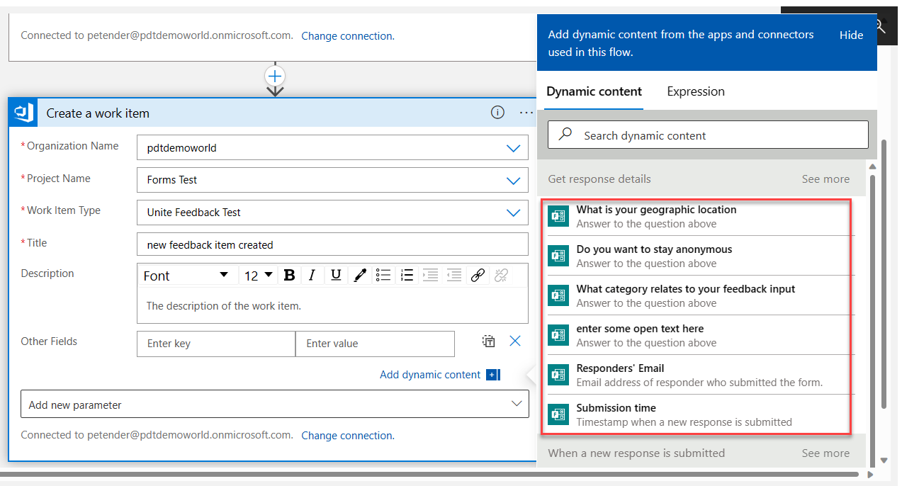 Select Response details
