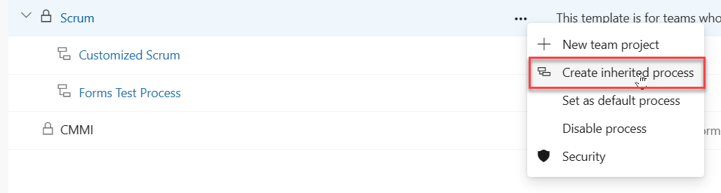 Create inherited process