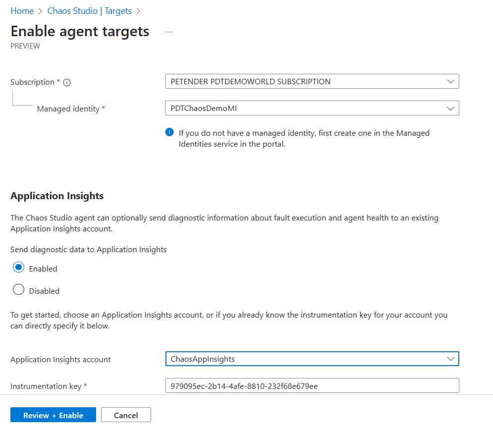 Chaos Studio VM Agent Target