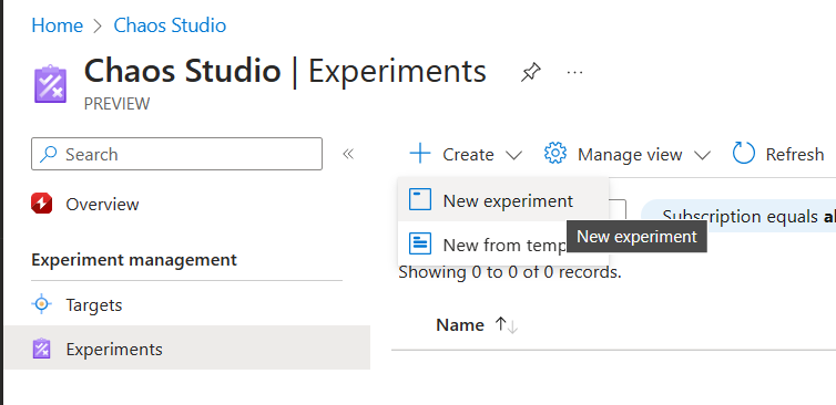 Chaos Studio Experiment