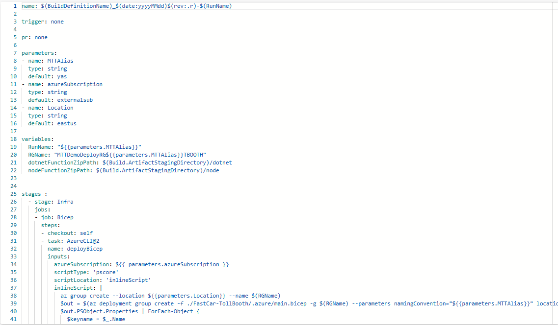 YAML Pipeline Example