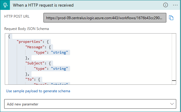 HTTP Trigger JSON Schema