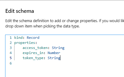 Record Schema details