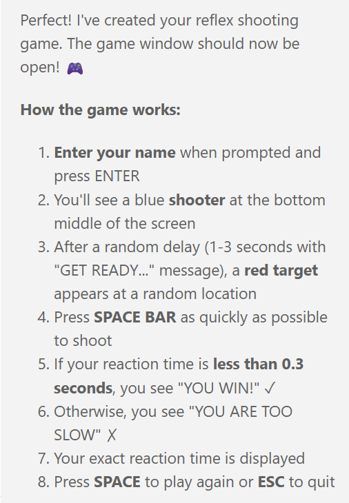 Game Playing Instructions